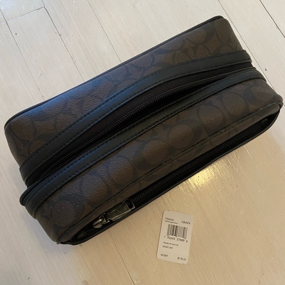 COACH Men’s Travel Kit Toiletry Bag Signature Canvas CREMO Beard Care Set - Picture 2 of 4